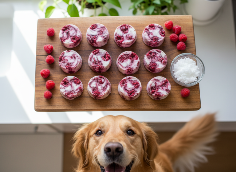 11 Frozen Raspberry Coconut Oil Dog Melts