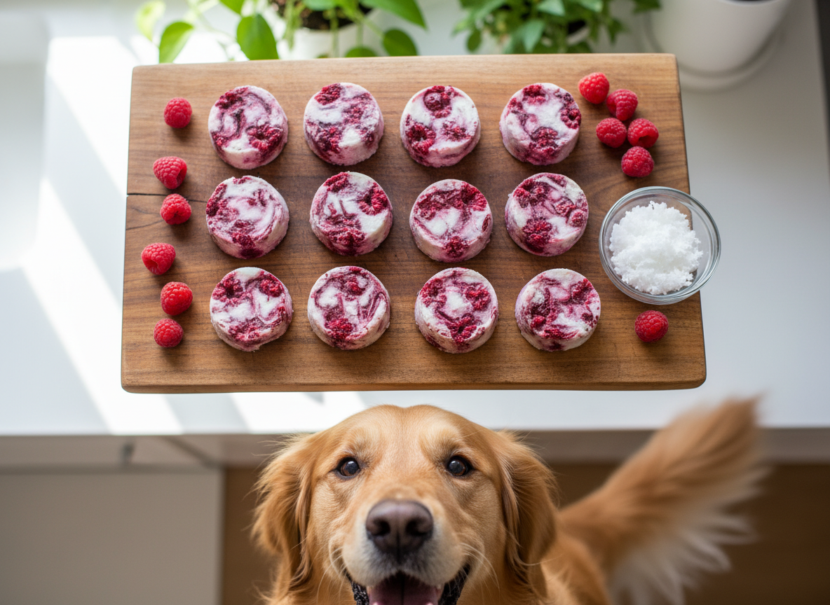 11 Frozen Raspberry Coconut Oil Dog Melts