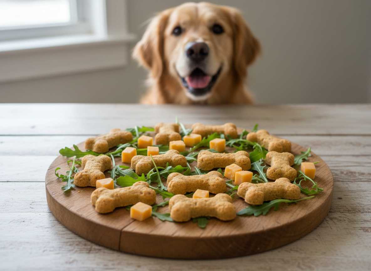 13 Savory Arugula and Cheddar Dog Biscuits