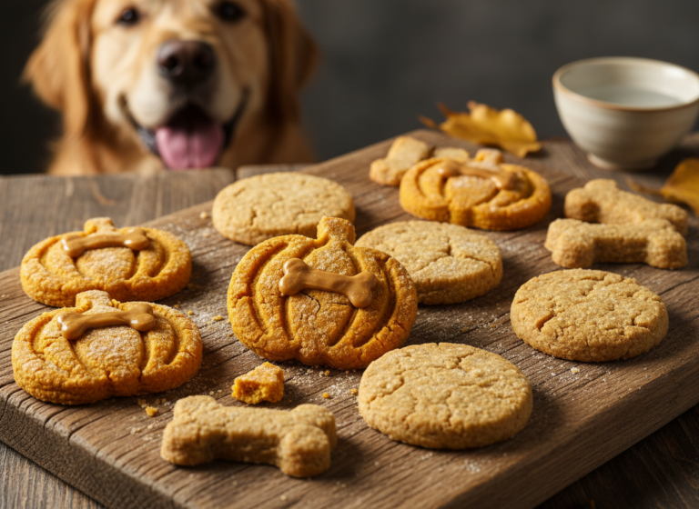 21 Crunchy Pumpkin and Peanut Butter Dog Cookies