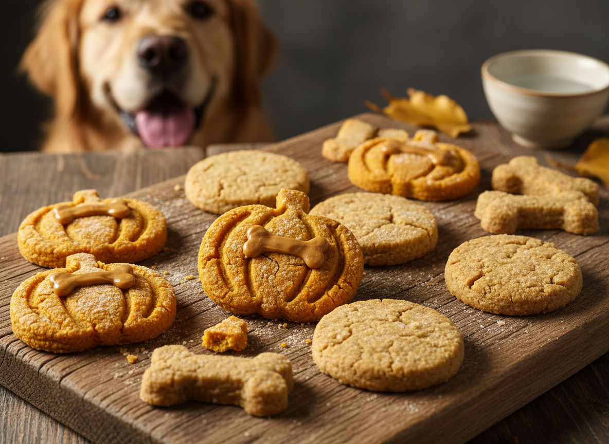 21 Crunchy Pumpkin and Peanut Butter Dog Cookies