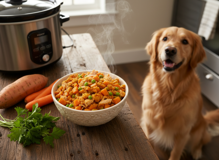 7 Slow Cooker Turkey And Sweet Potato Dog Food Batches