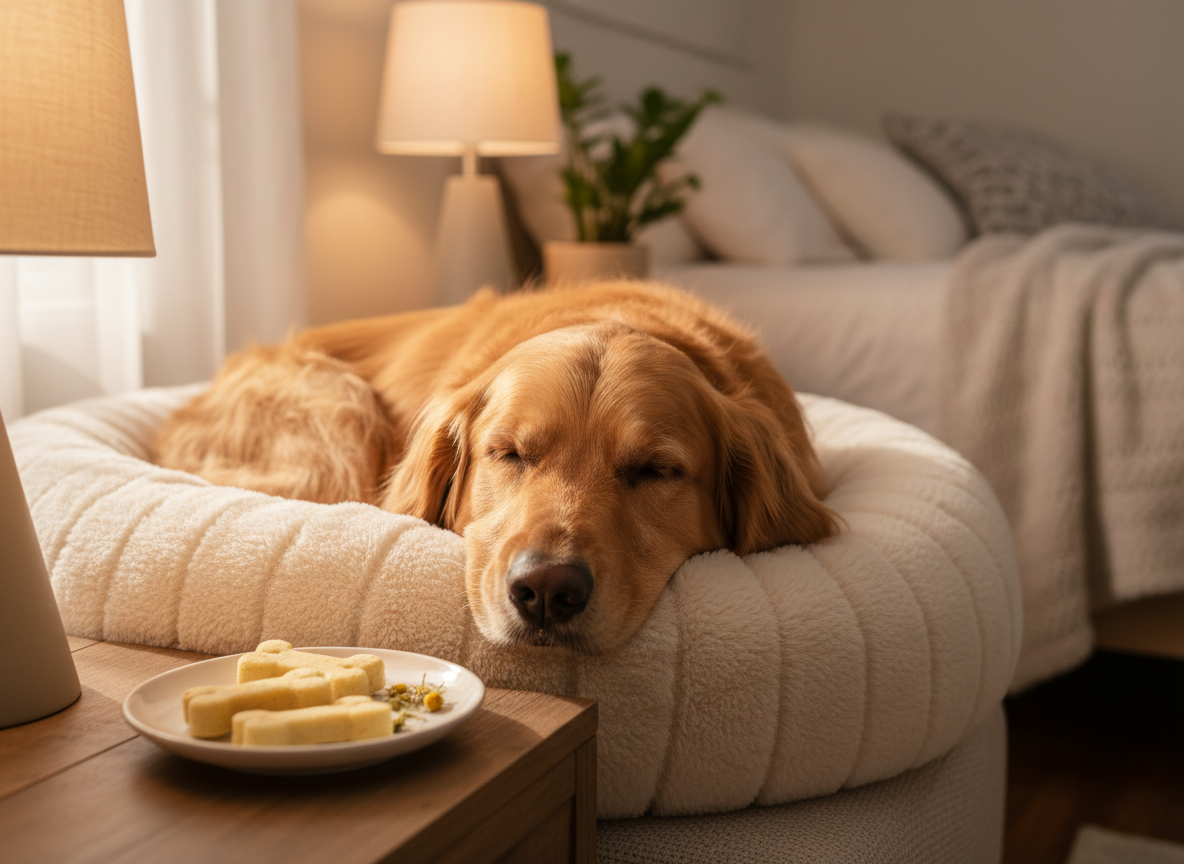 9 Calming Chamomile Dog Treats for Anxious Pups at Bedtime
